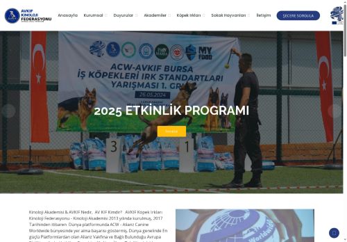 Kinoloji Federasyonu AVKIF Kurumsal Resmi Sitesi