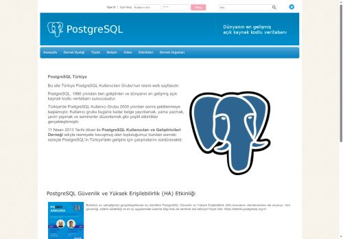 PostgreSQL Kullanıcıları ve Geliştiricileri Derneği Resmi Web Sitesi