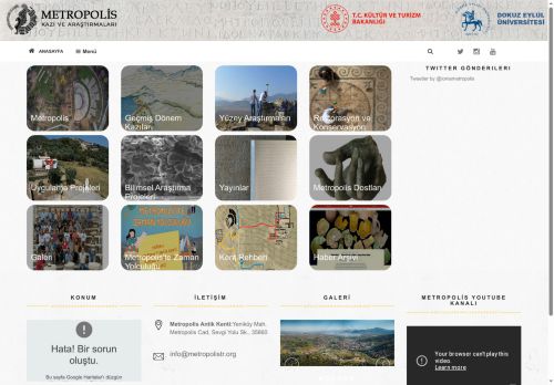 Metropolis Kazı ve Araştırmaları Resmi İnternet Sitesi