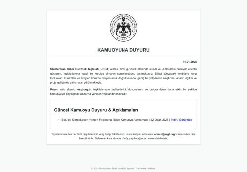 USGT.ORG.TR - Kamuoyu Duyuruları