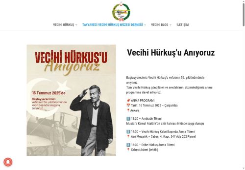 Vecihi Hürkuş -Tayyareci Vecihi Hürkuş Müzesi Derneği - TVHMD