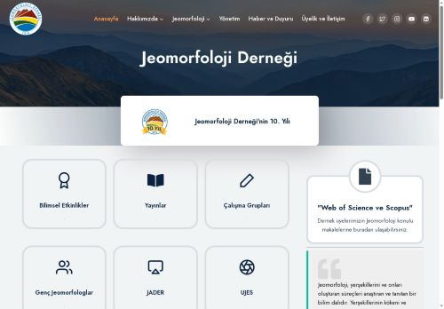 Jeomorfoloji Derneği | Turkish Society for Geomorphology