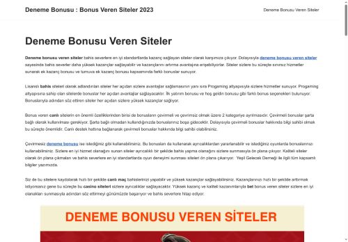Deneme Bonusu Veren Siteler - yesilgelecekdernegi.org