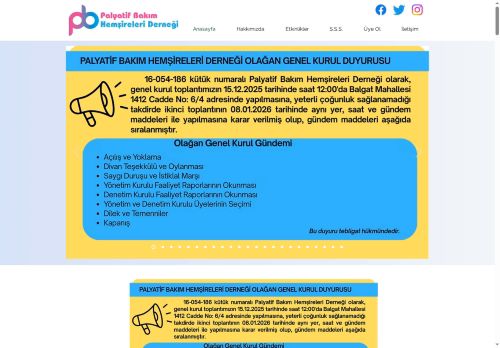 Anasayfa | Palyatif Bakım Hemşireleri Derneği | Türkiye