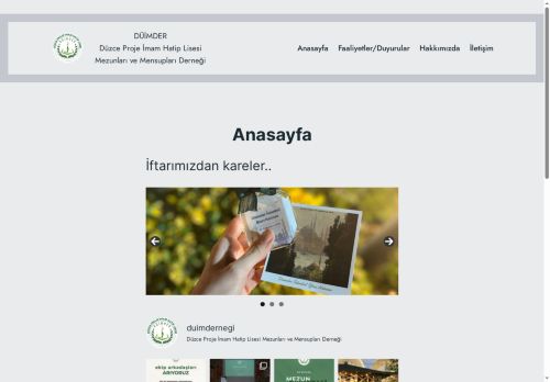 DÜİMDER – Düzce Proje İmam Hatip Lisesi Mezunları ve Mensupları Derneği