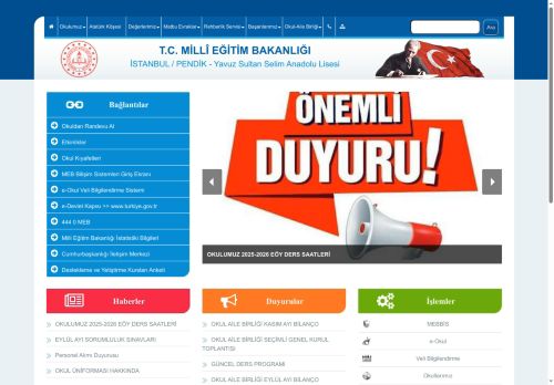 İSTANBUL / PENDİK - Yavuz Sultan Selim Anadolu Lisesi