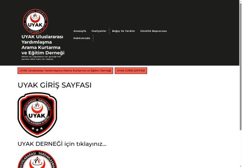 UYAK GİRİŞ SAYFASI - UYAK Uluslararası Yardımlaşma Arama Kurtarma ve Eğitim Derneği