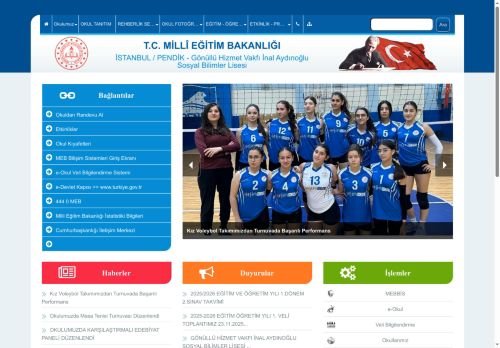 İSTANBUL / PENDİK - Gönüllü Hizmet Vakfı İnal Aydınoğlu Sosyal Bilimler Lisesi