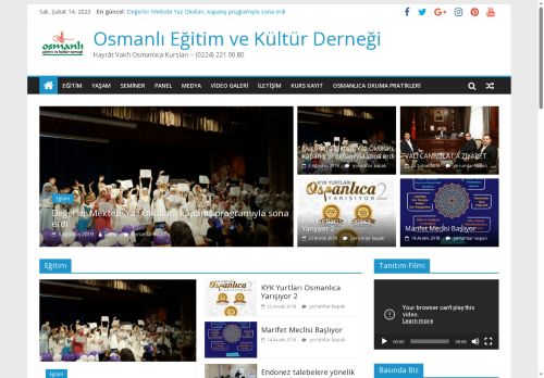 Osmanlı Eğitim ve Kültür Derneği – Hayrât Vakfı Osmanlıca Kursları – (0224) 221 00 80