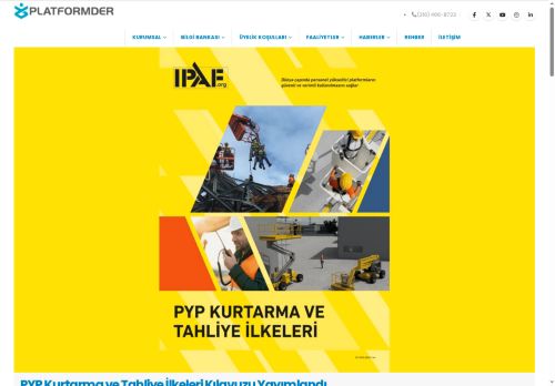 Platformder - Personel Yükseltici Platform İşletmeci, İmalatçı ve Distribütörleri Derneği