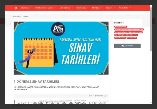 İSTANBUL / ARNAVUTKÖY - Aziz Sancar Çok Programlı Anadolu Lisesi