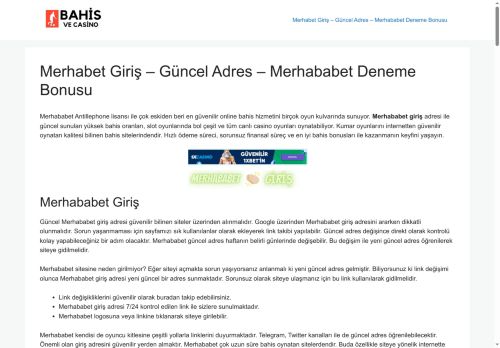 Merhabet Giriş - Güncel Adres - Merhababet Deneme Bonusu