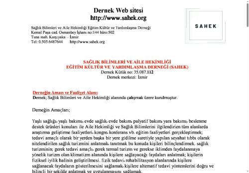 Sağlık Bilimleri ve Aile Hekimliği Eğitim Kültür ve Dayanışma Derneği