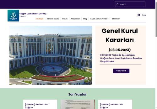 Sağlık Uzmanları Derneği | Ankara