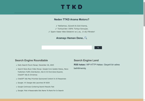 TTKD | Türkiye'nin Yerli Arama Motoru – Reklamsız, Gizli, Güvenli