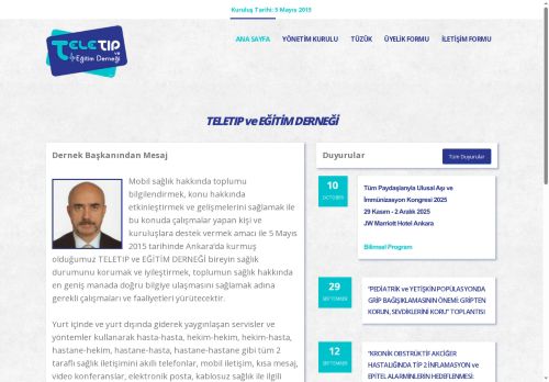 Ana Sayfa - TELETIP ve EĞİTİM DERNEĞİ