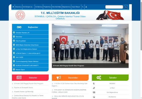 İSTANBUL / ÇATALCA - Çatalca İstanbul Ticaret Odası Ortaokulu