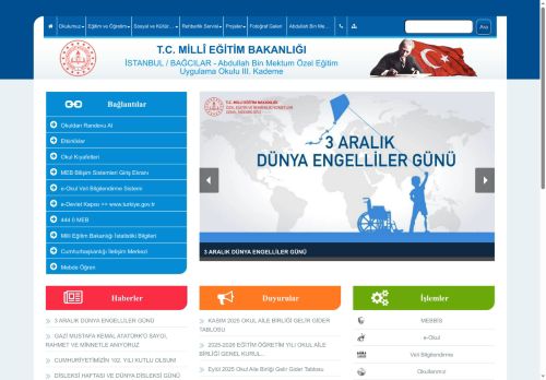 İSTANBUL / BAĞCILAR - Abdullah Bin Mektum Özel Eğitim Uygulama Okulu III. Kademe