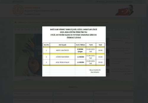 İSTANBUL / BAGCILAR - Bağcılar Hikmet Barutçugil Güzel Sanatlar Lisesi