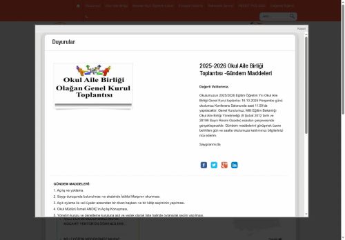 İSTANBUL / BAHÇELİEVLER - Çobançeşme Şehit Sedat Mekan Anadolu İmam Hatip Lisesi