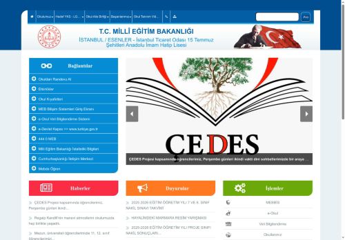 İSTANBUL / ESENLER - İstanbul Ticaret Odası 15 Temmuz Şehitleri Anadolu İmam Hatip Lisesi