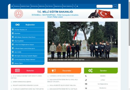 İSTANBUL / BAYRAMPAŞA - Rıfat Canayakın Anadolu İmam Hatip Lisesi