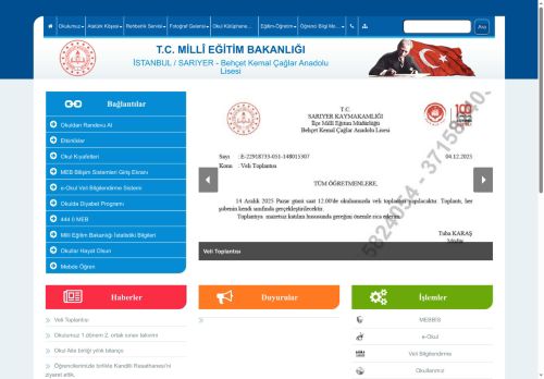 İSTANBUL / SARIYER - Behçet Kemal Çağlar Anadolu Lisesi