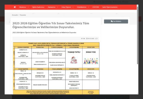 İSTANBUL / PENDİK - Pendik Halil Kaya Gedik Metal Teknolojisi Mesleki ve Teknik Anadolu Lisesi