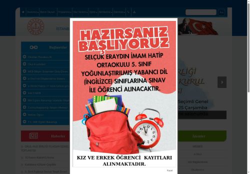 İSTANBUL / PENDİK - Selçuk Eraydın İmam Hatip Ortaokulu