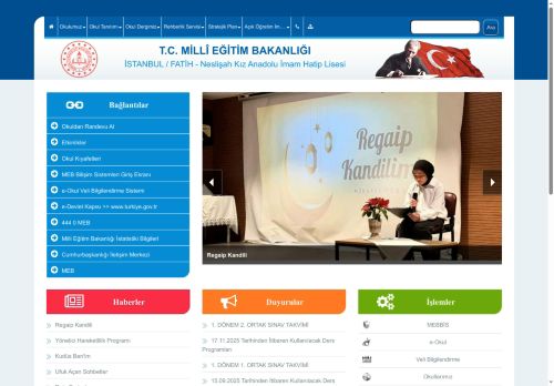 İSTANBUL / FATİH - Neslişah Kız Anadolu İmam Hatip Lisesi