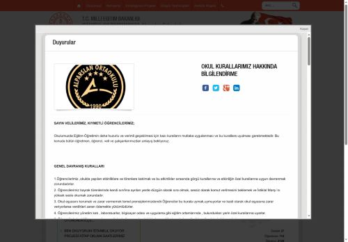 İSTANBUL / GAZİOSMANPAŞA - Alparslan Ortaokulu