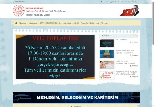 İSTANBUL / KAĞITHANE - Gültepe Şehit Cihan Erat Mesleki ve Teknik Anadolu Lisesi