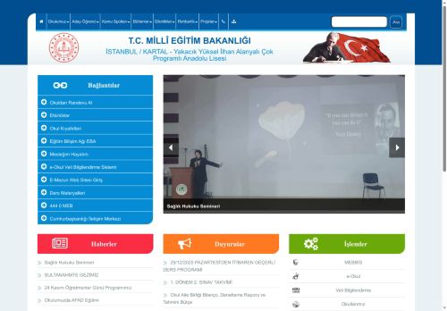 İSTANBUL / KARTAL - Yakacık Yüksel İlhan Alanyalı Çok Programlı Anadolu Lisesi