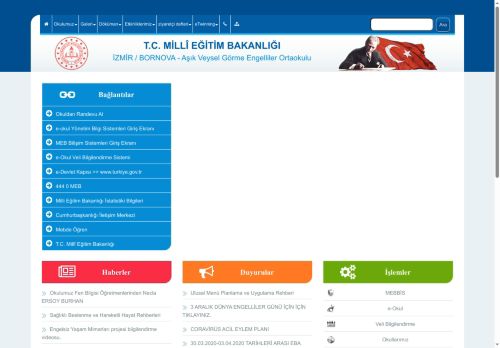İZMİR / BORNOVA - Aşık Veysel Görme Engelliler Ortaokulu