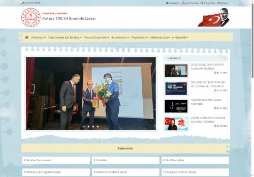 İSTANBUL / SARIYER - Rotary 100.Yıl Anadolu Lisesi