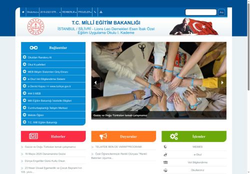 İSTANBUL / SİLİVRİ - Lions Leo Dernekleri Esen İbak Özel Eğitim Uygulama Okulu I. Kademe