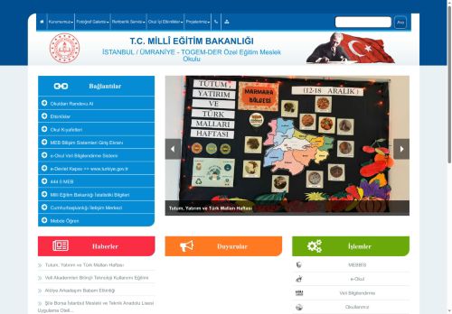 İSTANBUL / ÜMRANİYE - TOGEM-DER Özel Eğitim Meslek Okulu