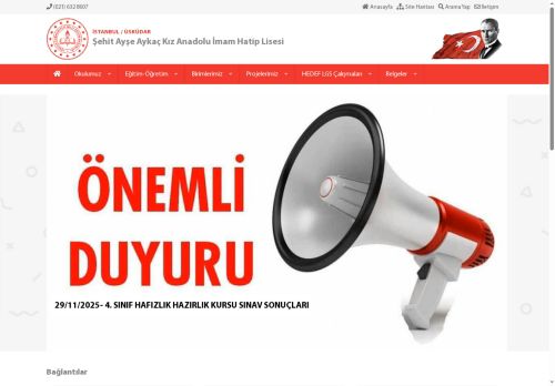 İSTANBUL / ÜSKÜDAR - Şehit Ayşe Aykaç Kız Anadolu İmam Hatip Lisesi