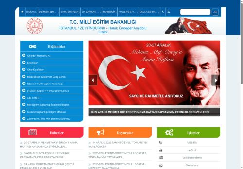 İSTANBUL / ZEYTİNBURNU - Haluk Ündeğer Anadolu Lisesi