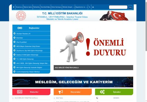 İSTANBUL / ZEYTİNBURNU - İstanbul Ticaret Odası Mesleki ve Teknik Anadolu Lisesi