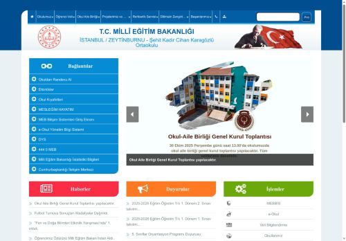 İSTANBUL / ZEYTİNBURNU - Şehit Kadir Cihan Karagözlü Ortaokulu