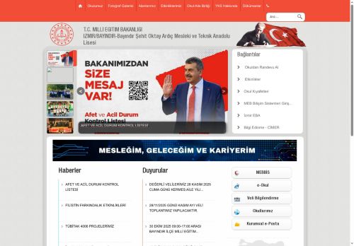 İZMİR / BAYINDIR - Bayındır Şehit Oktay Ardıç Mesleki ve Teknik Anadolu Lisesi