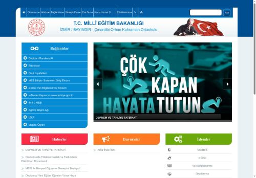 İZMİR / BAYINDIR - Çınardibi Orhan Kahraman Ortaokulu