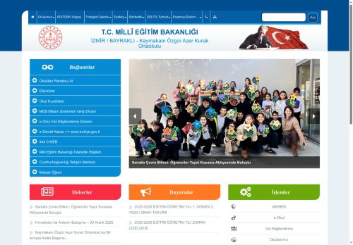 İZMİR / BAYRAKLI - Kaymakam Özgür Azer Kurak Ortaokulu