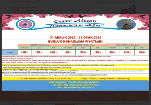 İZMİR / ÇEŞME - Çeşme Alaçatı Öğretmenevi ve Akşam Sanat Okulu Müdürlüğü