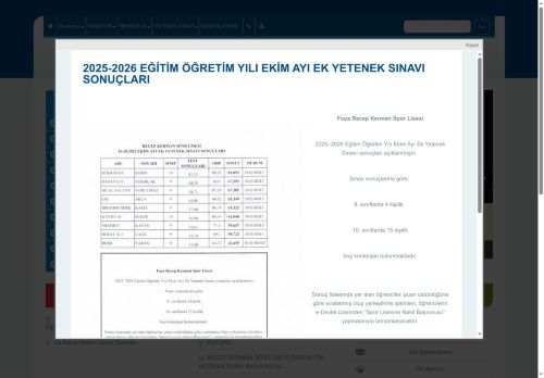İZMİR / FOÇA - Foça Recep Kerman Spor Lisesi