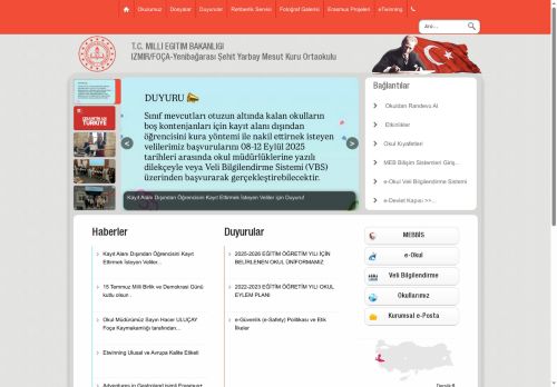 İZMİR / FOÇA - Yenibağarası Şehit Yarbay Mesut Kuru Ortaokulu