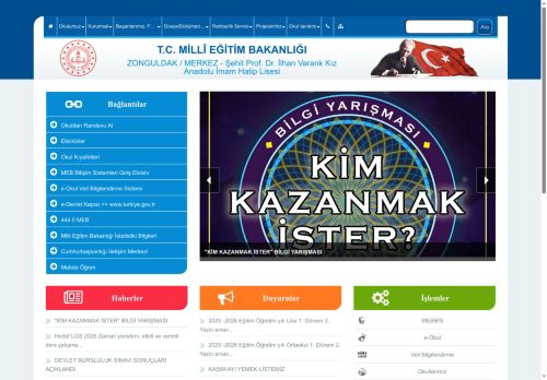 ZONGULDAK / MERKEZ - Şehit Prof. Dr. İlhan Varank Kız Anadolu İmam Hatip Lisesi