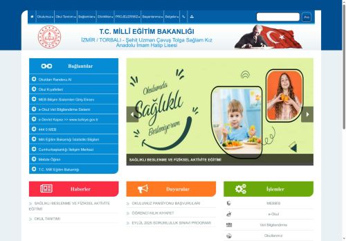 İZMİR / TORBALI - Şehit Uzman Çavuş Tolga Sağlam Kız Anadolu İmam Hatip Lisesi