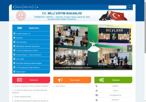 TRABZON / ARAKLI - İstanbul Ticaret Odası Şehit Er Zeki Ayvenli İmam Hatip Ortaokulu